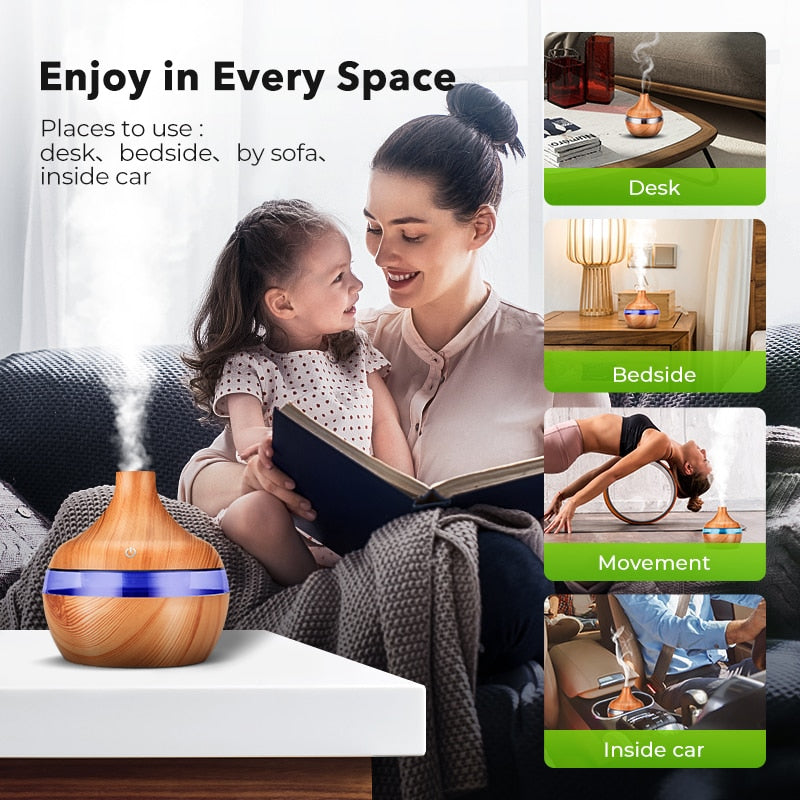 Electric Air Humidifier Essential Aroma Oil Diffuser